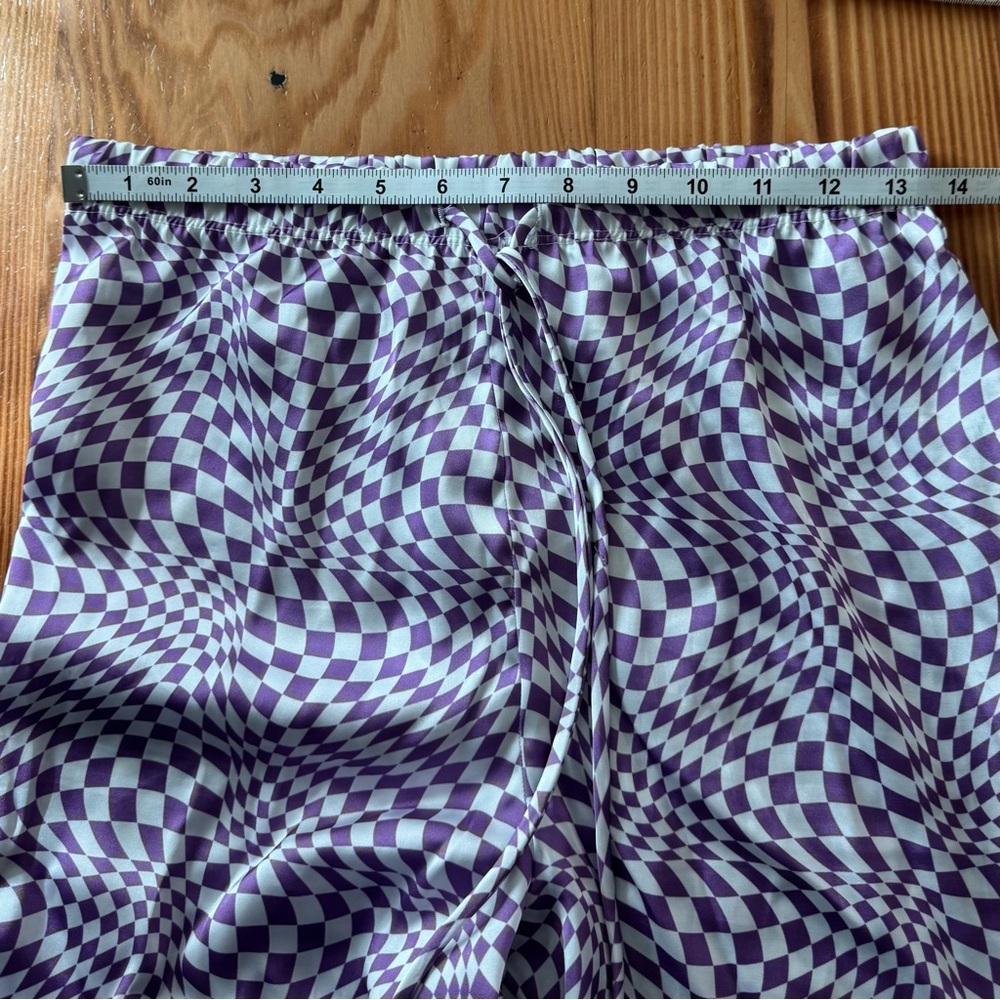 Lisa Says Gah Bailey Lounge Pant in Purple Warp Check - Picture 9 of 11